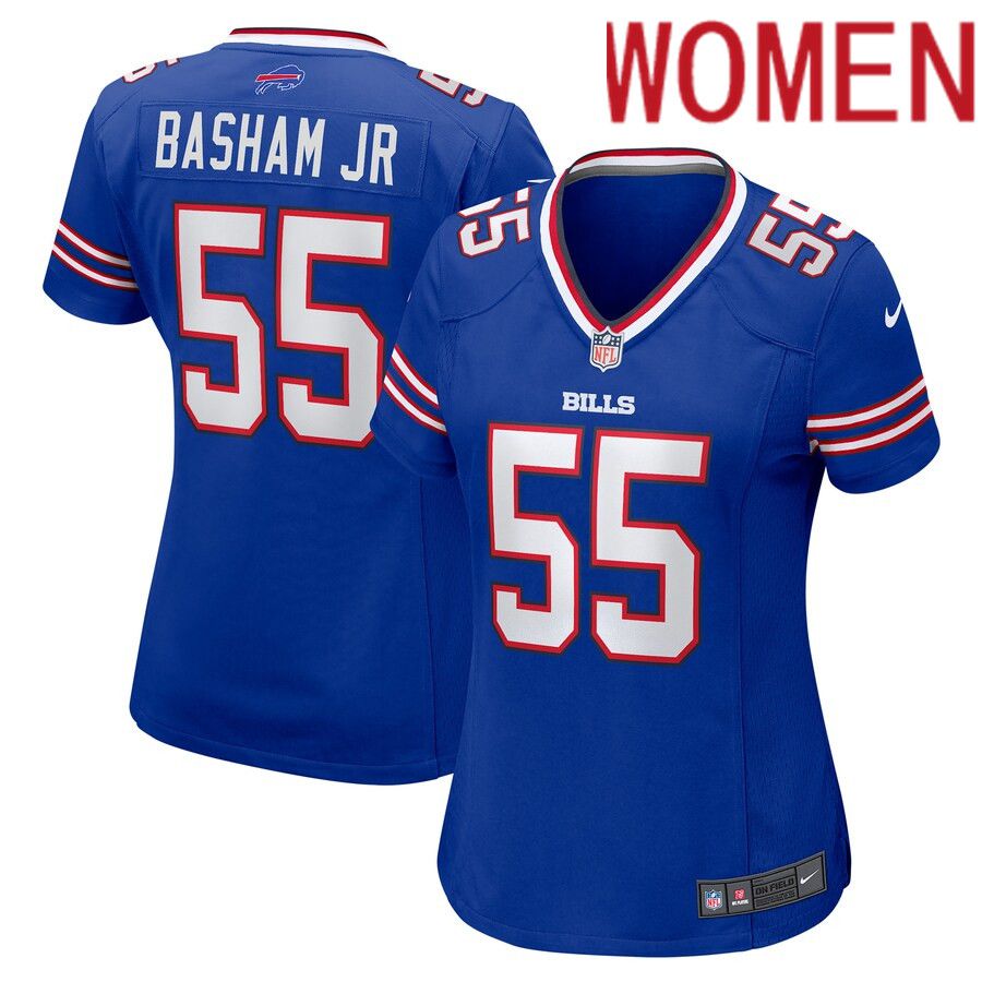 Women Buffalo Bills 55 Boogie Basham Nike Royal Game Player NFL Jersey